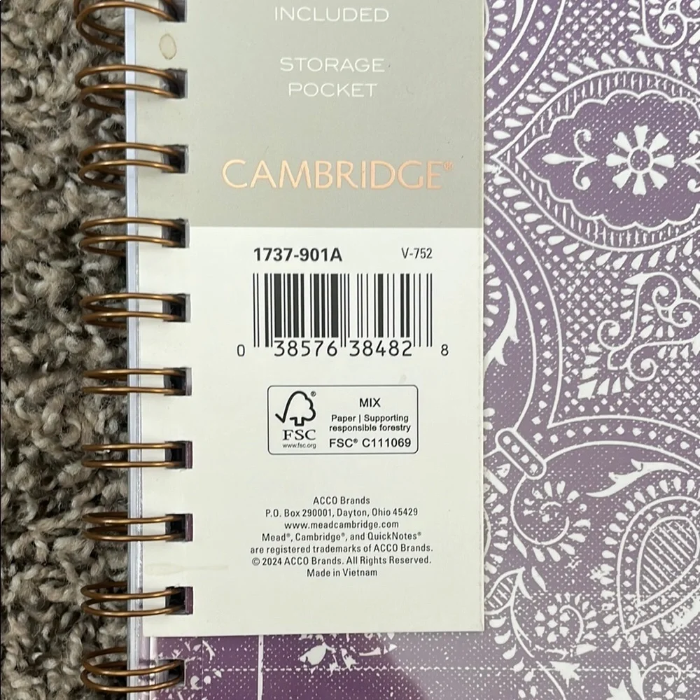 Cambridge Purple Home Office Calander Planner